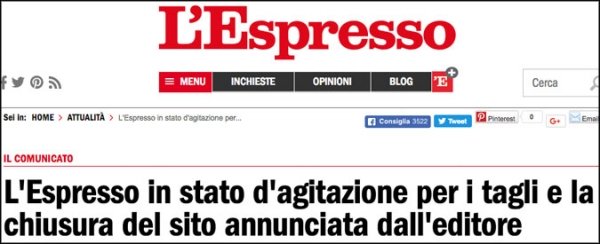 Fallisce anche l'Espresso. Finalmente