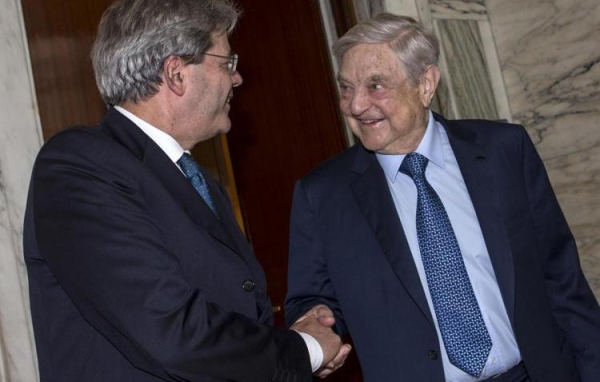 Gentiloni riceve la visita di George Soros a Palazzo Chigi. Un atto di “cortesia”?