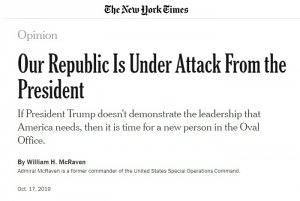 Sembrerebbe proprio che l’ammiraglio McRaven abbia appena invocato un colpo di stato